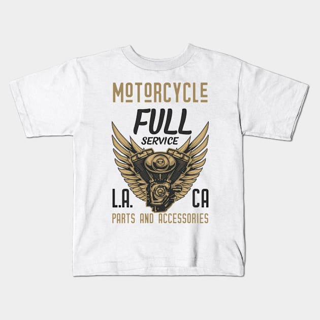 Full Service Motorcycle Kids T-Shirt by Verboten
